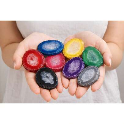 1 pieza Rebanadas de cristal de ágata natural bohemio - Piedras curativas coloridas para el equilibrio energético, la limpieza de chakras y la decoración del hogar