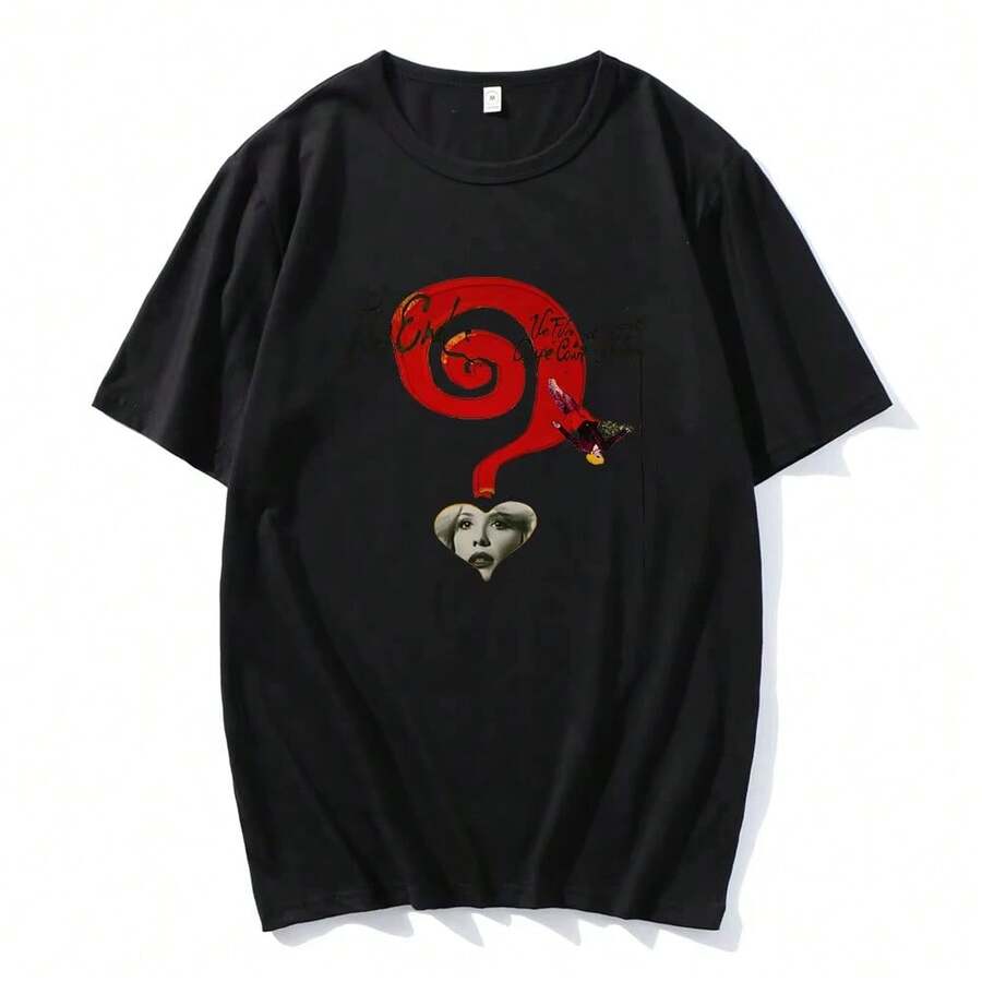 Camiseta de verano de streetwear, camiseta Lucky Halsey, camiseta de manga corta de algodón, camiseta de cuello redondo, camiseta casual de hip hop - Negro - Ver 1