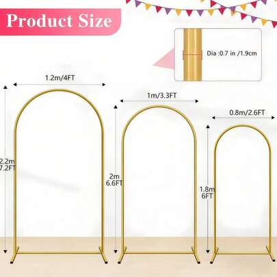 1 Stück Metall Bogen Hintergrundständer, Hochzeitsbogen Rahmen, erhältlich in 5ft, 6ft, 6,6ft, 7,2ft, geeignet für Geburtstagsfeiern, Abschlussfeier Dekoration (nur Bogenrahmen)