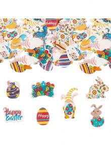 72pcs Easter Theme Cupcake Decorations, Including Rabbit Shaped Cake Toppers, Suitable For Easter Theme Baby Shower Birthday Party Cake Decorations, Rabbit Theme Party - Multicolor - View 11