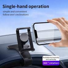 Adjustable Automobile Phone Cradles 1PC Universal Swivel Dashboard Cell Phone Holder 360 Degree Adjustable Car Holder Clip Easy Installation Compact Design Compatible With IPhone Android Phone Birthday Family Friends Car Accessories Car Phone Holder Valentine's Day Gift Birthday Gift - Black - View 4