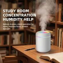 1 Aromatherapy Diffuser And Humidifier | USB Charging, Night Light Color-Changing LED, Multi-Color Ambient Light, Evaporative Humidification, Cold Mist, Plastic Material, Suitable For Vehicles, Bedrooms, Offices - 鮮豔的色彩與別緻的灰色 - 查看 2
