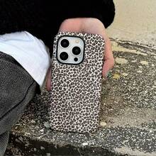 Fashionable Leopard Print, Dual-Layer Protective Phone Case For  16 Pro Max, 15 Pro, 13, 11, 12, XS, 8 Plus, 7 Glossy 2-In-1-For-Your-New- - Black - View 7