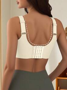 5件装经典简约薄款女士运动文胸，舒适吊带后背钩扣设计，可调节肩带，可拆卸胸垫，无钢圈文胸，休闲日常打底衫，条纹无缝柔软支撑提拉文胸，防下垂侧边聚拢文胸 - 彩色 - 查看 6