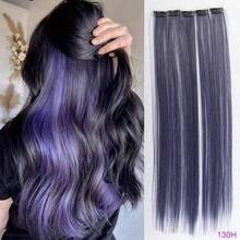 5pcs 22-Inch Wine Red Straight Hair Extensions With Shiny Threads, Thick Straight Hair Pieces Suitable For Women - Multicolor - View 13