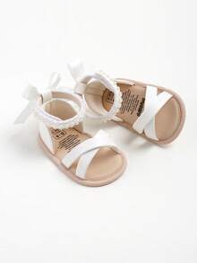 Infant Infant Girls Summer Beach Sandals Breathable Athletic Anti-Slip Soft Sole Newborn First Walker Crib Shoes - White - View 12