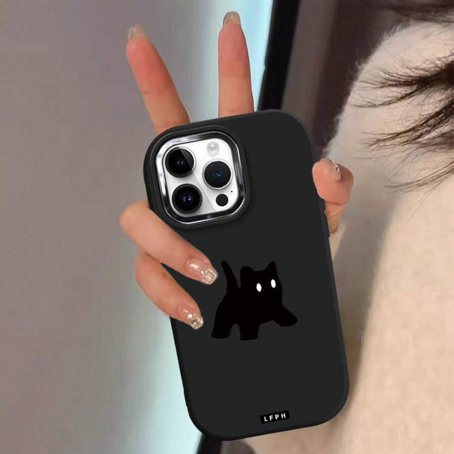 Phone Case Compatible With Apple 16 Pro Max 14 Plus Shockproof 15 With Large Hole 13 Matte 12 - 黑色 - 查看 1