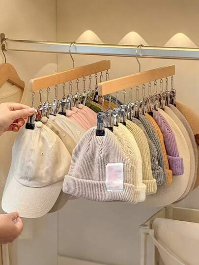 1个12夹婴儿服装收纳架，多功能卧室帽子整理架，婴儿服装悬挂收纳架，适用于卧室衣柜收纳婴儿服装、袜子、帽子