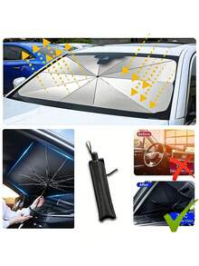 Protector Parabrisa Cubre Sol Coche Parasoles Auto Sombrilla - M - Ver 8