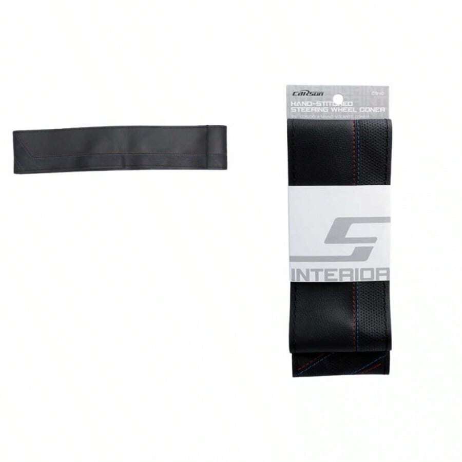 DIY Steering Wheel Cover For Hand Sewing C940 - Faux Leather With Embossed Texture And Sporty Stitching - Kit With A - 彩色 - 查看 1