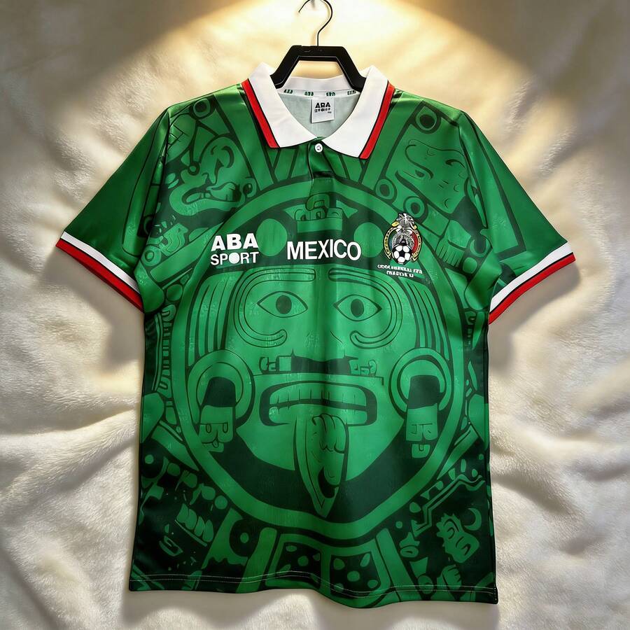 The 1998 World Cup Home Jersey Of Mexico, Crafted From High-Quality Fabric For A Comfortable Experience - 綠色 - 查看 1