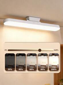 1pc 3-Color Temperature Adjustable USB Rechargeable Touch Sensor LED Desk Lamp, Dimmable Magnetic Bedside Lamp For Bedroom, Study, Dorm - White - View 7