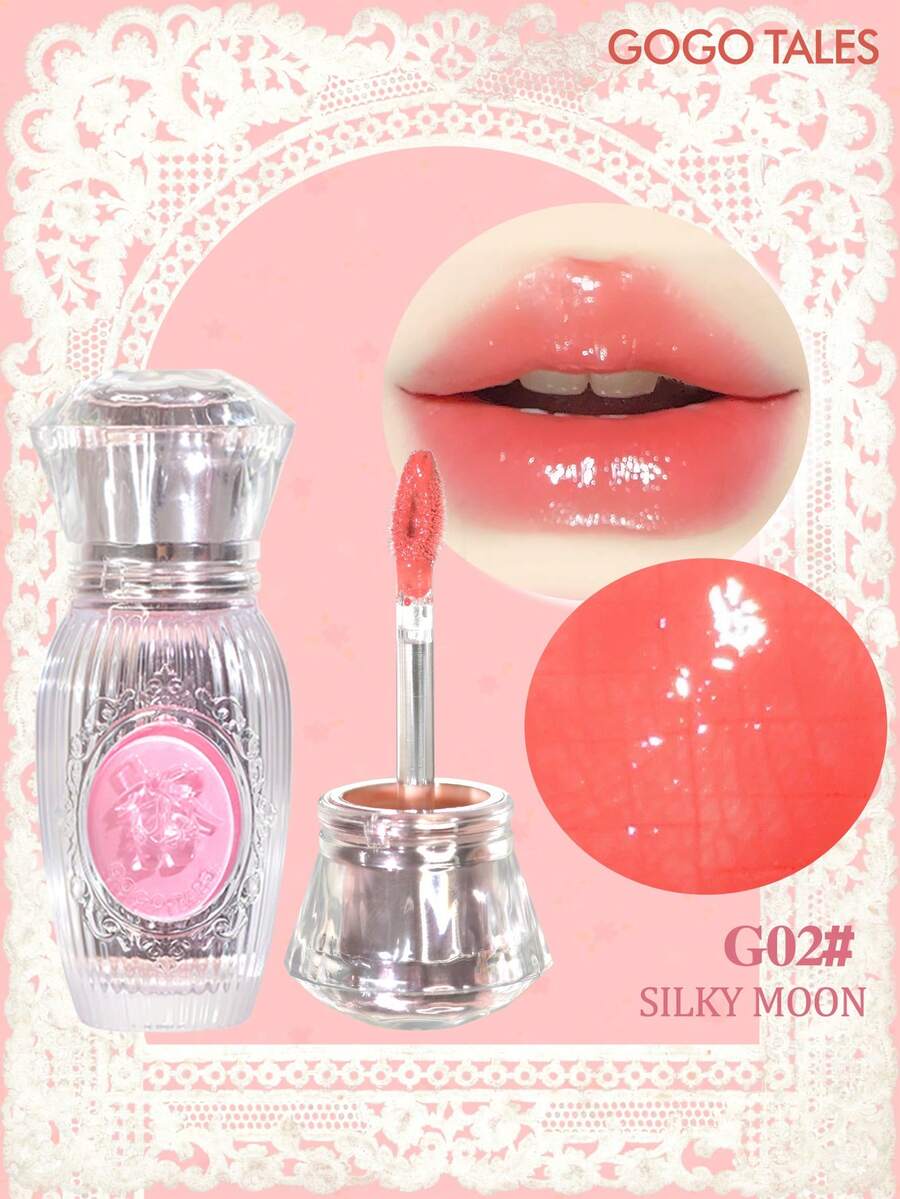 GOGO TALES GOGOTALES 甜美芭蕾透明唇彩，滋润持久，清新柔和光泽，低饱和度裸色调，玻璃般质地，唇彩、唇膏、润唇膏三合一，适合学生和约会使用。 - G02# SILKY MOON - 查看 1