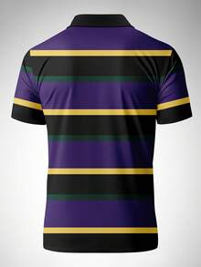 男士条纹商务休闲短袖Polo衫 - 彩色 - 查看 5