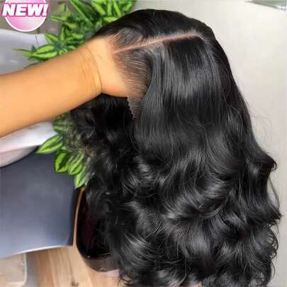 200 Density 32 Inch 13X4 #1B Black Color Body Wave Transparent Lace Front Human Frontal Hair Wigs Hair With Baby Hair 5x5 Wear And Go Glueless Pre Cut Pre Plucked Body Waves Perfect For Daily Wear Natural Looking Soft For Women's Long Fashionable Blended Hair Wig