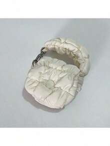 迷你褶皱云朵包 时尚百搭零钱包 耳机包 秋冬挂件小包 - 白色 - 查看 4