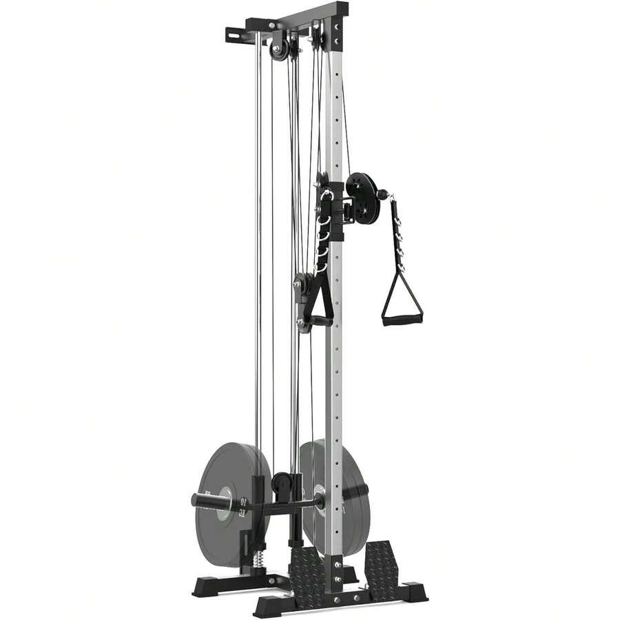 Máquina de cable de pared, máquina de cable de potencia LAT, LAT Pull Down y LAT Row LAT Tower, máquina de cable cruzado con 20 posiciones, máquinas de LAT Pulldown para gimnasio en casa, entrenamiento corporal total - Negro - Ver 1