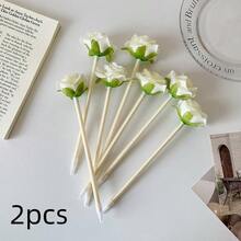玫瑰花圆珠笔，人造玫瑰签名笔，玫瑰花中性笔，教师节礼物，办公学习用品，返校必备 - 彩色 - 查看 18