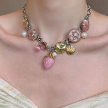 1件朋克风草莓吊坠项链，个性甜美颈链，女士节日派对饰品 - 彩色 - 查看 7