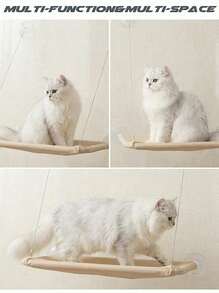 PETSIN 1 件装猫吊床悬挂式猫床窗户宠物床适用于猫小型犬阳光窗座安装架带毯子承重 5 公斤宠物配件 - 彩色 - 查看 4