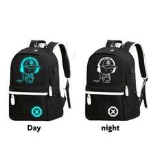 Mochila para niños, mochila escolar para niñas, adolescentes, adultos jóvenes, mochilas escolares modernas, mochila escolar reflectante, mochila para acampar al aire libre, cartera escolar grande, cartera impermeable, conjunto de bolso de hombro - Mochila con auriculares + bolso de pecho - Ver 3