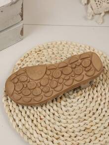 1 Pair Retro Girls' Open Toe Sandals, New Summer Fashion Breathable Slip-On Beach Shoes, Soft Sole Non-Slip - Grey - View 6