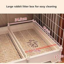 DJKFH Jaula De Interior para Conejos Conejera Visible con Bandeja íBle Y Cajón De Almacenamiento - HáBitat Fácil De Montar para Mascotas Pequeñas Háeres 71 * 46 * 53cm - Un color - Ver 3
