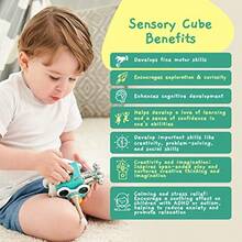Busy Cube Sensory Toys For Toddlers Is A Handmade Montessori Fidget Cube - Wooden Busy Board Baby Activity Cube Travel Toy For With Autism Toys ADHD 1 2 3Children's Growth Games, Fun And Joyful, Essential For Childhood - As Pic - View 6