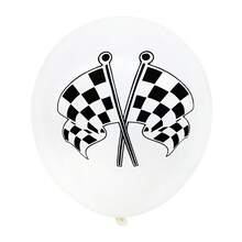 20pcs/Set Racing Checkered Flag Latex Balloons, Racing Theme Party Decorations, Car Banner, Birthday Decorations, 12 Inch Latex Balloon Decoration Set - Multicolor - View 4