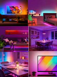 3ft-100ft LED Light Strip, TV LED Backlight, USB Powered, Adjustable Color Temperature & Brightness, Button Control, Plug And Play, Easy Installation, Decorative Night Light, Suitable For Home, Bedroom, Living Room, Holiday, Kitchen, Ceiling, Desk, Home Kitchen Decor, Party - Colored Light - View 7