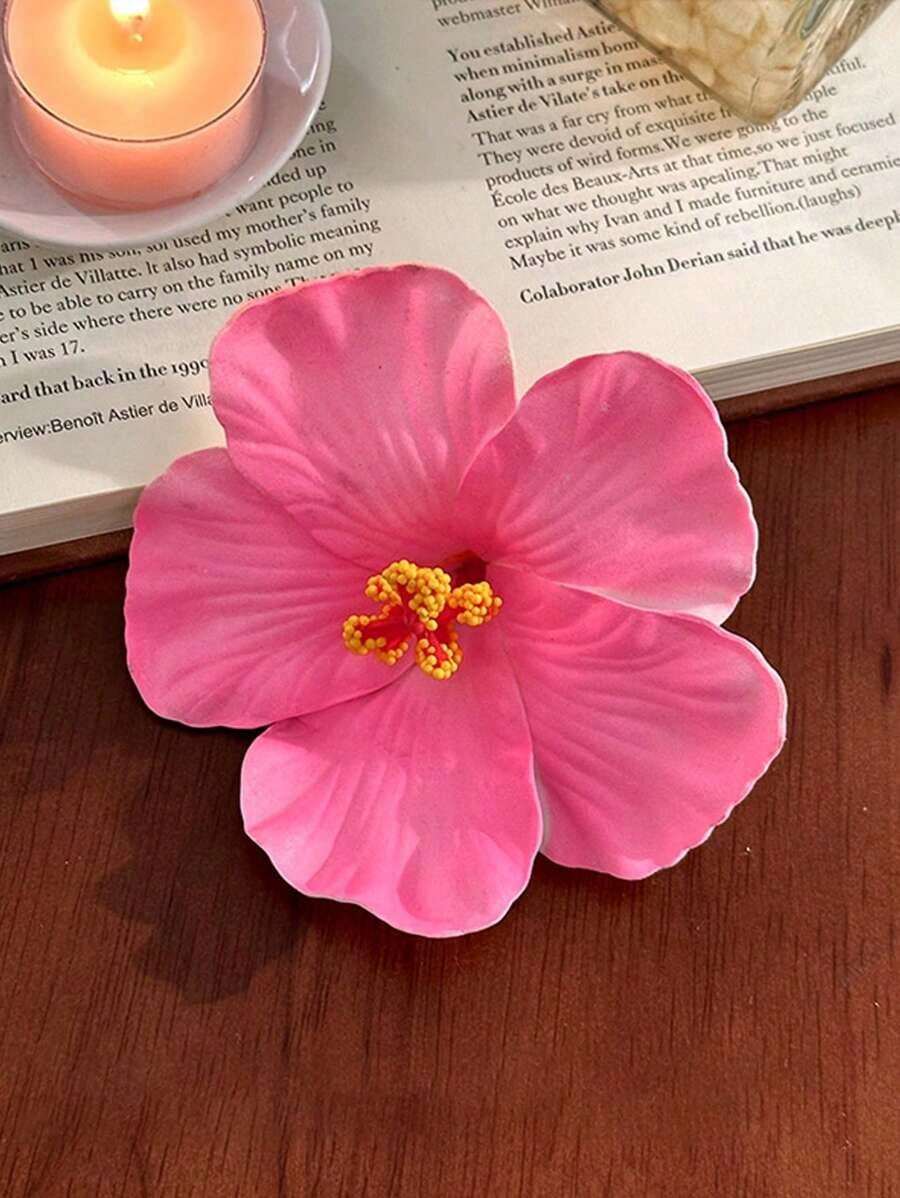 1pc Women's Pink 7. 5cm/2. 95in Faux Flower Hair Clips, Fashion Versatile High-End Elegant Minimalist Solid Color Side Clips, Suitable For Daily Outing, Casual, Party, Commute, Vacation, Ponytail, Bun, Face Washing, Makeup, Outfit Accessory, Claw Clips, Hair Slide, Hair Barrettes, Flower Hair Accessories, White Hair Accessories, Vacation Outfits Woman, Cute Accessories, Valentines Accessories 9J8A - Nhiều màu - Xem 1