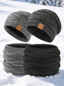 1pc Or 2pcs Unisex Solid Color Hat Scarf Set With Gloves, Autumn/Winter Warm Thermal Lined Windproof Earflap Hat, Suitable For Outdoor Activities Like Cycling, Skiing, Hiking, Vacation Valentines Gift - Multicolor - View 12