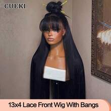 NATAN [耐热合成假发] 26英寸长直发带刘海耐热合成假发 - 自然柔软的秀发，适合日常佩戴、角色扮演、万圣节、音乐节和圣诞节活动 - 女士时尚黑色 - 自然色&黑色系 - 查看 3