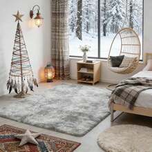 1 Pcs Living Room Rugs Carpet Alfombra Para Sala Rug For Bedroom Bedroom Decor Area Rug For Living Room, 60x90/60x120 Black Shaggy Fluffy Rug, Soft Anti-Slip High Density Floor Mat, Washable Stain Resistant Pet  Carpet, Modern Minimalist Living Room Indoor Decor - Light Grey - View 3