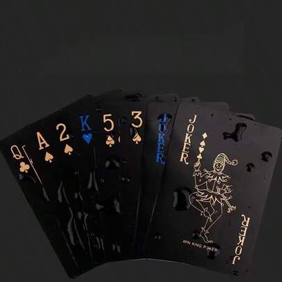 1 Set Of 55pcs Black Playing Cards | Premium Playing Cards Suitable For Card Games, Magic, And Pranks, Elegant Glossy Texture, Design And Sturdy Storage Box, Essential Holiday Party Supplies For Christmas, Halloween, New Year