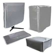 Funda Para Computadora Antiestatica Antipolvo Monitor + Impresora + Teclado + Torre de CPU de Computadora Juego De 4 Piezas a Prueba De Polvo De PC juego de monitores de 25 a 27 pulgadas-147 - Gris - Ver 2