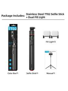 AXNEN 70-Inch Automatic Tripod, Automatic Folding Phone Tripod With Detachable Rotatable Phone Holder And Wireless Remote, Selfie Stick Tripod, 360° Vertical And Horizontal Rotation, Compatible With IPhone/Android Phones (Black) - Multicolor - View 16