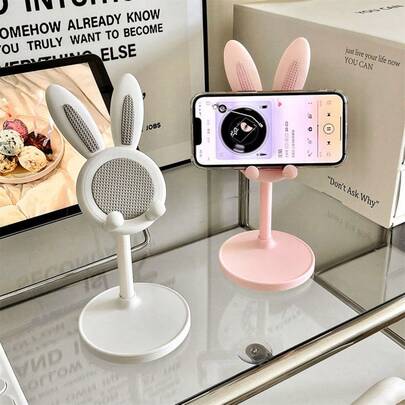 2026 New Cute Rabbit Phone Stand | Desk-Adjustable Height Rabbit Phone Holder, Perfectly Fits All Phones And Tablets (4-10 Inches), Super Adorable Pink Design! This Kawaii Rabbit Phone Stand Is The Perfect Companion For Your Desk, Combining Practicality With Cuteness. Designed For Fashionable Girls And Women