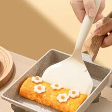 2 piezas Espátula ancha de silicona, espátula de cocina antiadherente resistente al calor, volteador suave para tortilla, panqueque y huevo, adecuado para pescado, galletas y utensilios de cocina - Multicolor - Ver 7