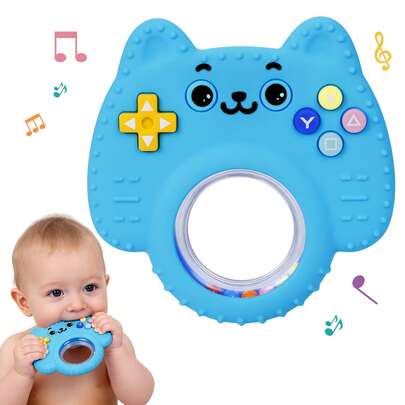 Tinabless 1pc 3-6 Months Baby Teething Toy, 6-12 Months Infant Silicone Teether, Soft Texture To Relieve Gum Pain, Essential For Babies