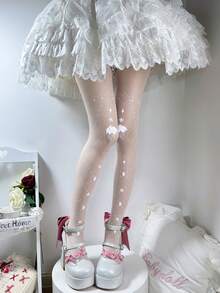 1 Pair Women's Sexy Fashion Jellyfish Print Pantyhose - milky white - View 7