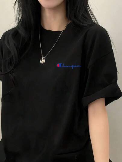 国内発送 200g 純綿 T シャツ 2026 夏新作 プリント柄 レディース丸首半袖 カジュアルコーデ カップル着用可