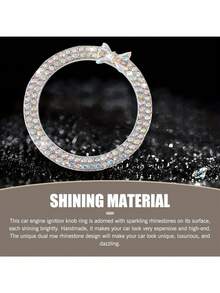 1 件闪亮汽车发动机点火旋钮环，领结设计，汽车启动环贴纸，通用车辆启动按钮盖，适用于卡车、SUV - A - 查看 15