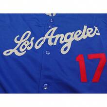 Shohei #17 Blue Los Angeles Baseball Jersey,Embroidered Baseball Apparel,Fan Gift For Game Day,Unisex - 藍色 - 查看 4