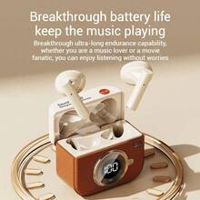 Q86 复古相机设计无线蓝牙5.3耳塞式TWS耳机降噪耳机带麦克风适用于所有智能手机 - 彩色 - 查看 5