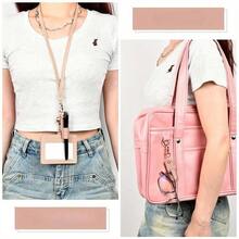 1pc Portable Keychain Pen Holder, Pen Clip PU Badge Pencil Case Pen Bag With Clip, Can Hold Badge, Pen Holder, Keychain Gifts For Women(With Hemming And Without Hemming Two Styles Are Shipped Randomly),Pencil Pouch,School Bag - Multicolor - View 4