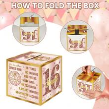 16/18岁生日拉出式红包礼盒，内含贺卡，创意惊喜派对生日红包礼盒 - 彩色 - 查看 8