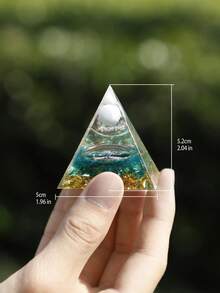 1件波西米亚风格水晶柱金字塔装饰品，适合家居桌面装饰、冥想桌摆件，提升氛围，适合灵性主题的客厅、卧室、书房、办公桌、书架。 - 彩色 - 查看 10