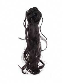 Synthetic Fiber Chinese Style Side-Claw Ponytail With Dragon Beard And Flower Bud Design, Natural And Fluffy Long Curly Hair For Women, Suitable For Tying With Ancient Style Cheongsam, Simulated Curly Ponytail Wig - Multicolor - View 10