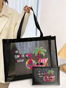 Beach Tote Bag For Women, Tote Bag For Beach Accessories, Suitable For Wedding, Birthday, Holiday, Is A Great Gift For Women, Mom, Teachers, Friends, Bridesmaids,Student,Back To School,Large Bag, Travel Handbag For Holiday Vacation - Multicolor - View 1